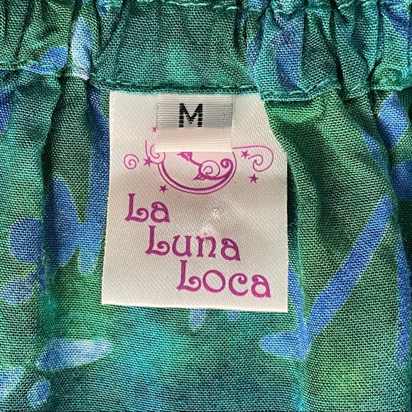 LA LUNA LOCA Tie Dye Floral Rayon maxi sun dress Size Medium - Picture 6 of 6